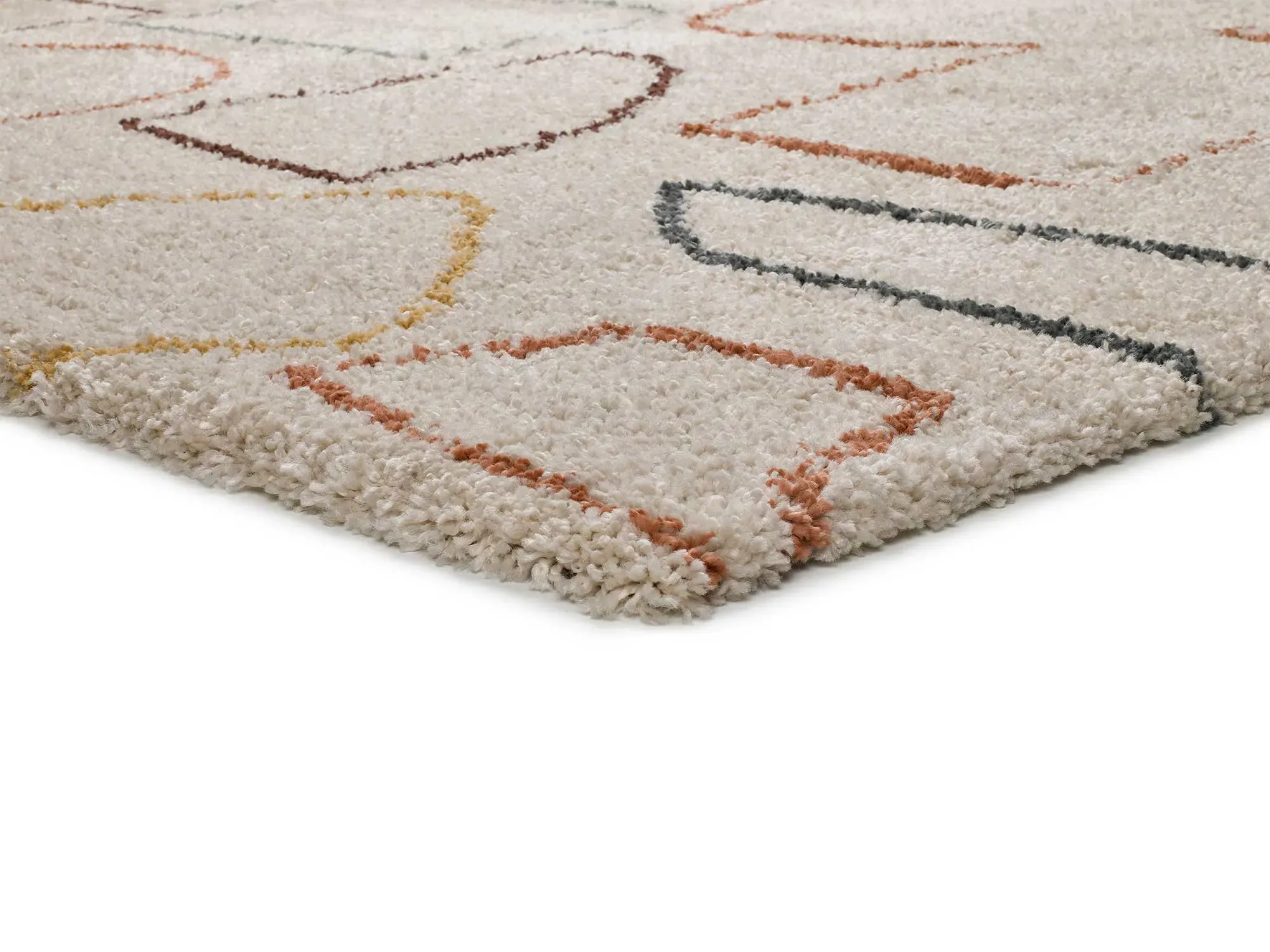 Illustration numéro 3 du produit Tapis shaggy scandinave beige/multicolore 80x150 cm