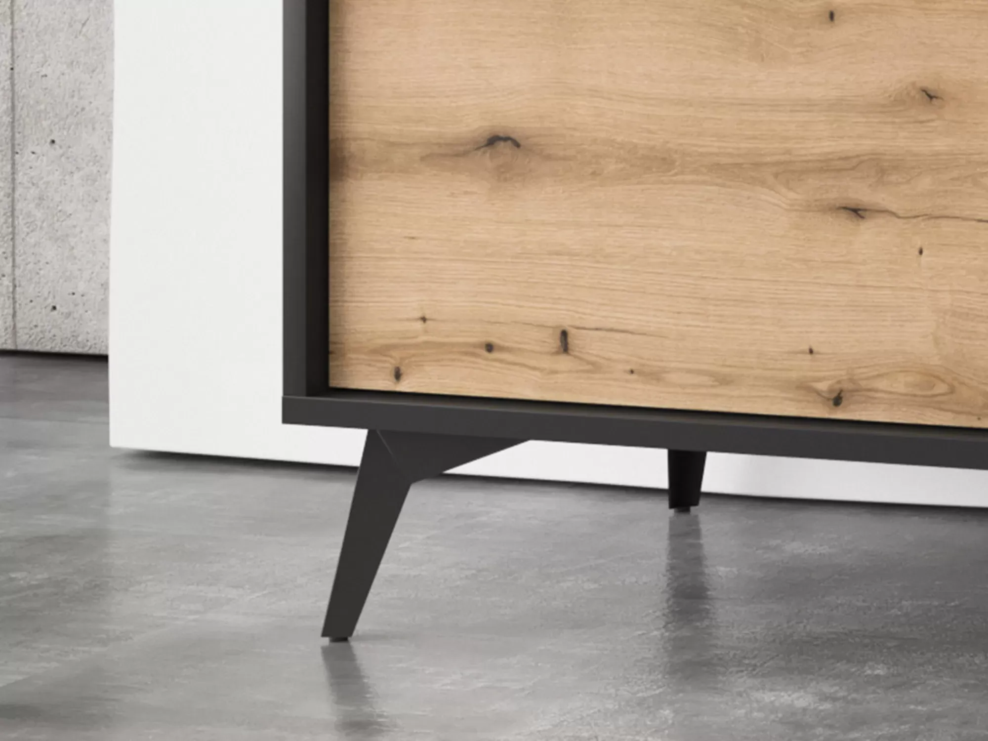 Illustration numéro 3 du produit Buffet bas industriel 104 cm bois / noir