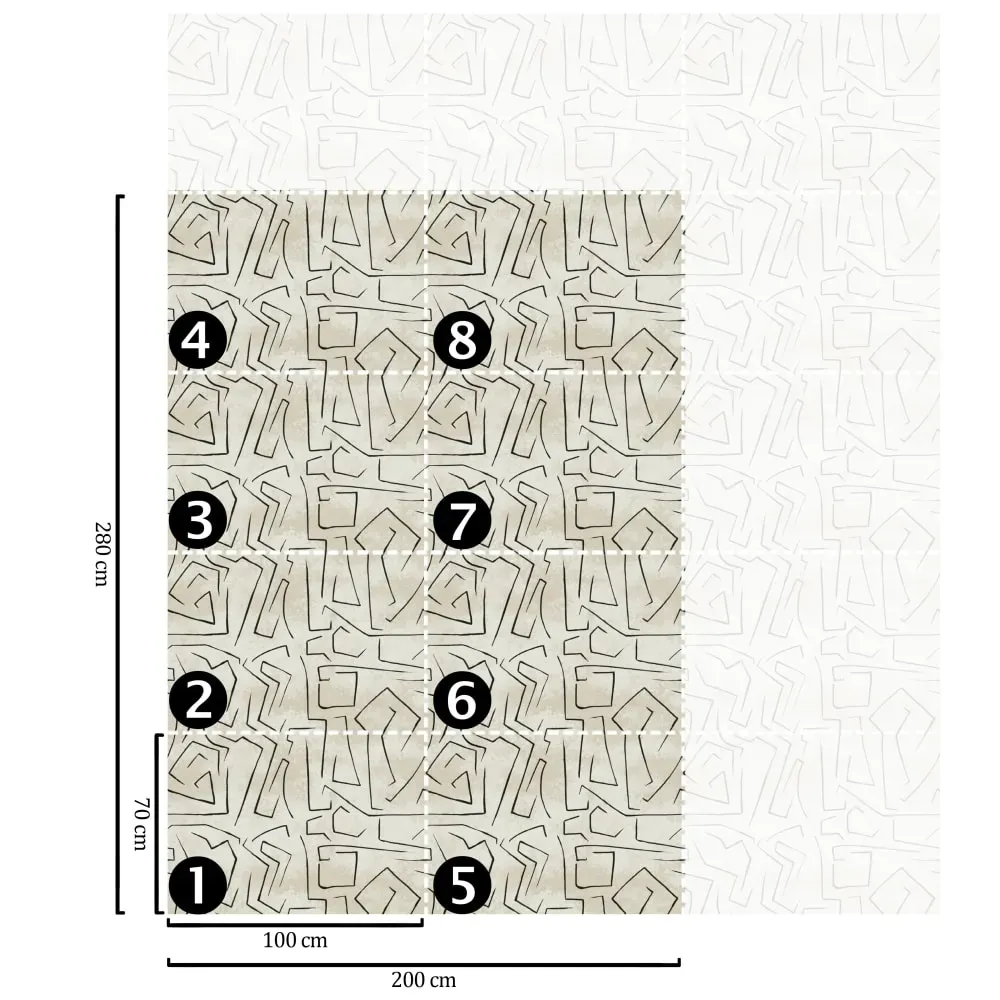 Illustration numéro 3 du produit Papier Peint Graffiti,papier écologique fin,200x280cm,8 feuilles