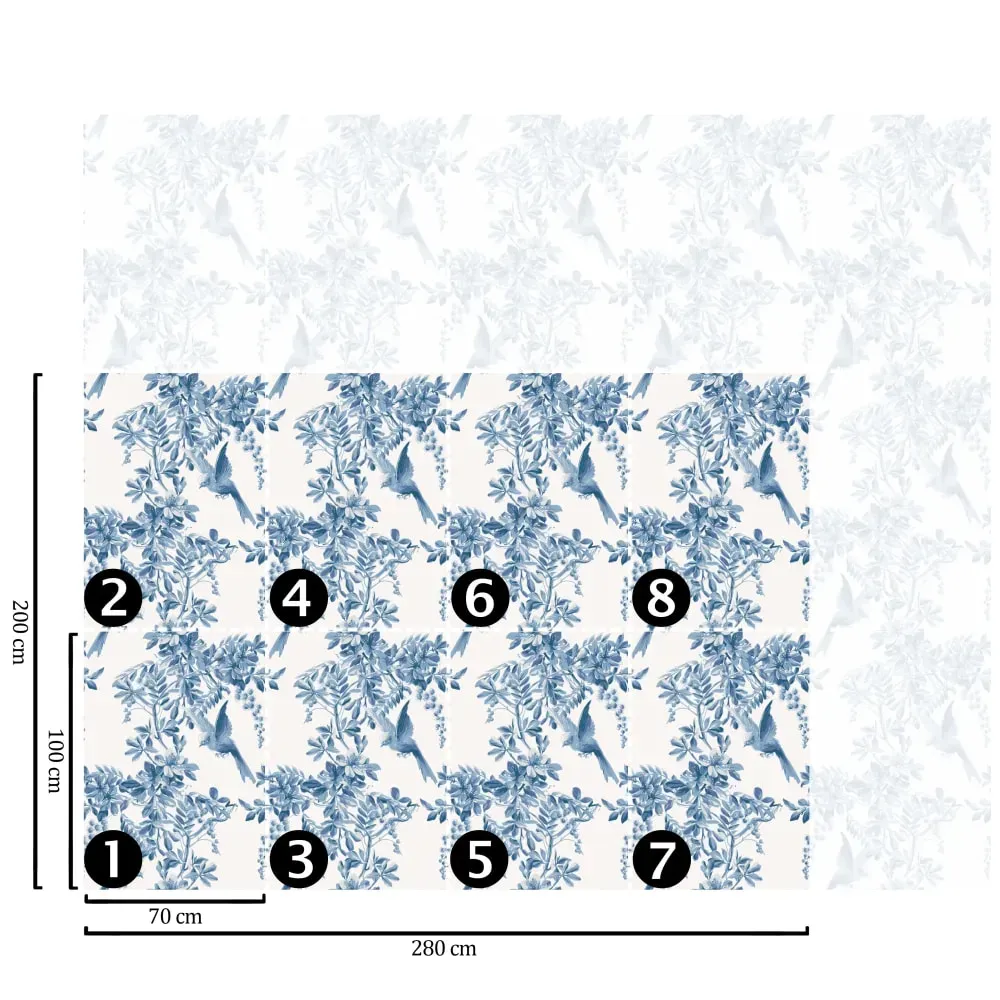 Illustration numéro 3 du produit Papier Peint Bucolica,papier écologique fin,200x280cm,8 feuilles