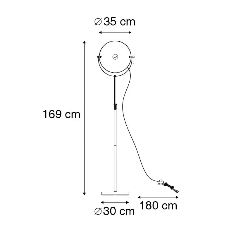 Illustration numéro 3 du produit Lampadaire en acier noir