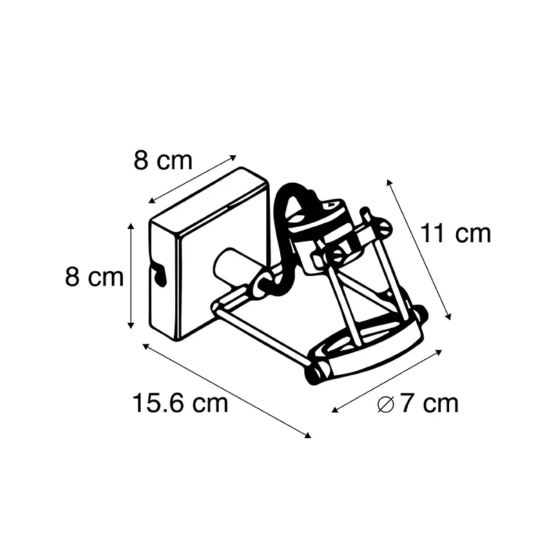 Illustration numéro 3 du produit Spot murale en acier noir
