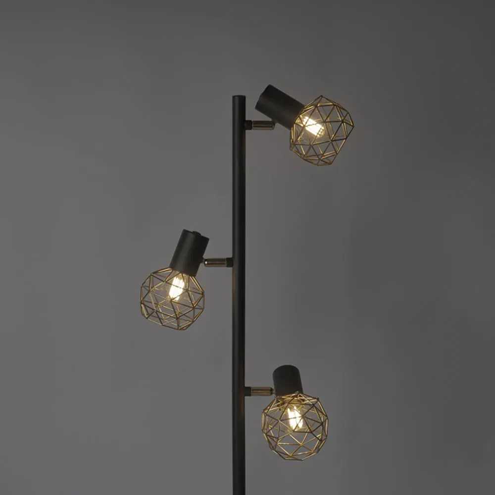 Illustration numéro 3 du produit Lampadaire en acier doré/laiton