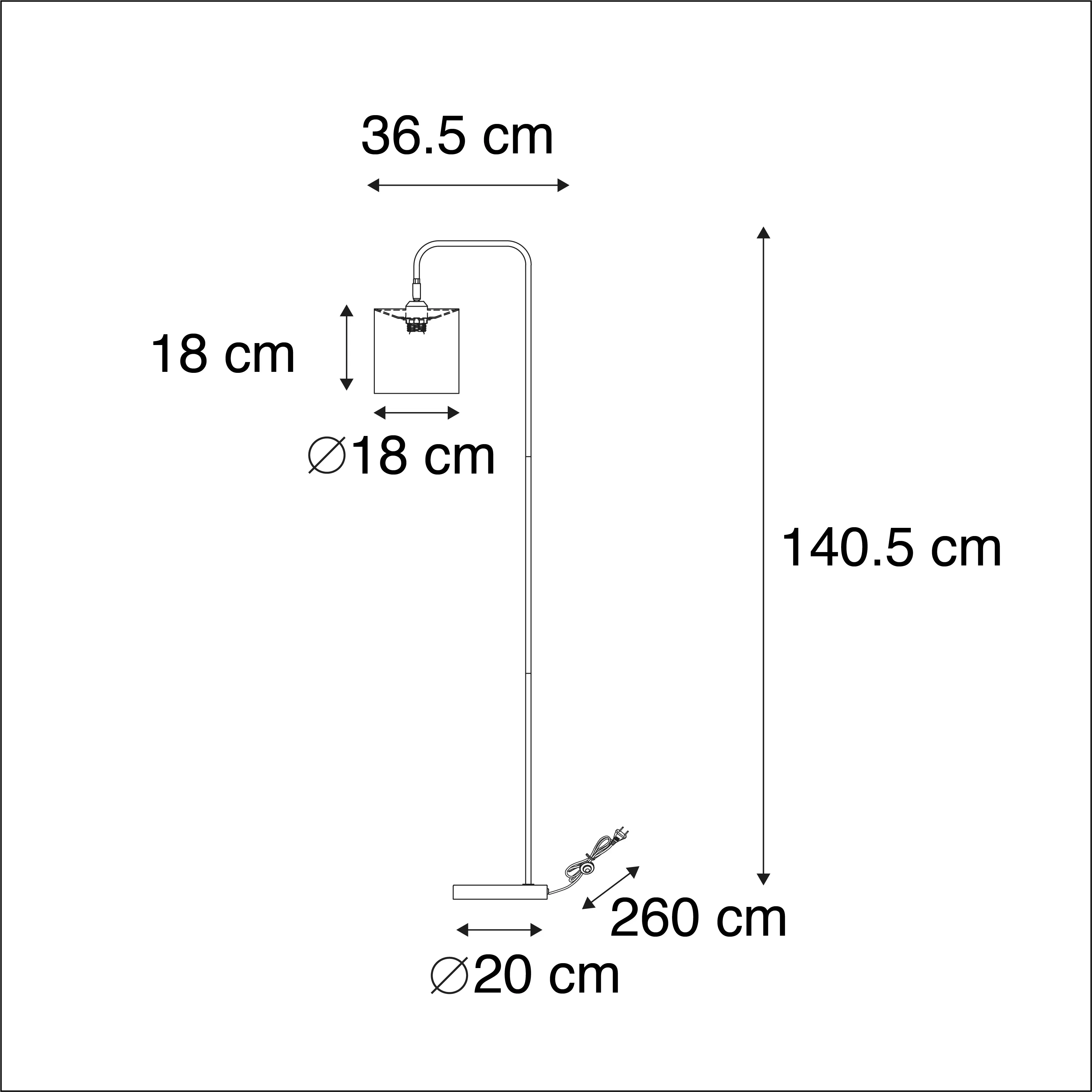 Illustration numéro 3 du produit Lampadaire en tissu noir