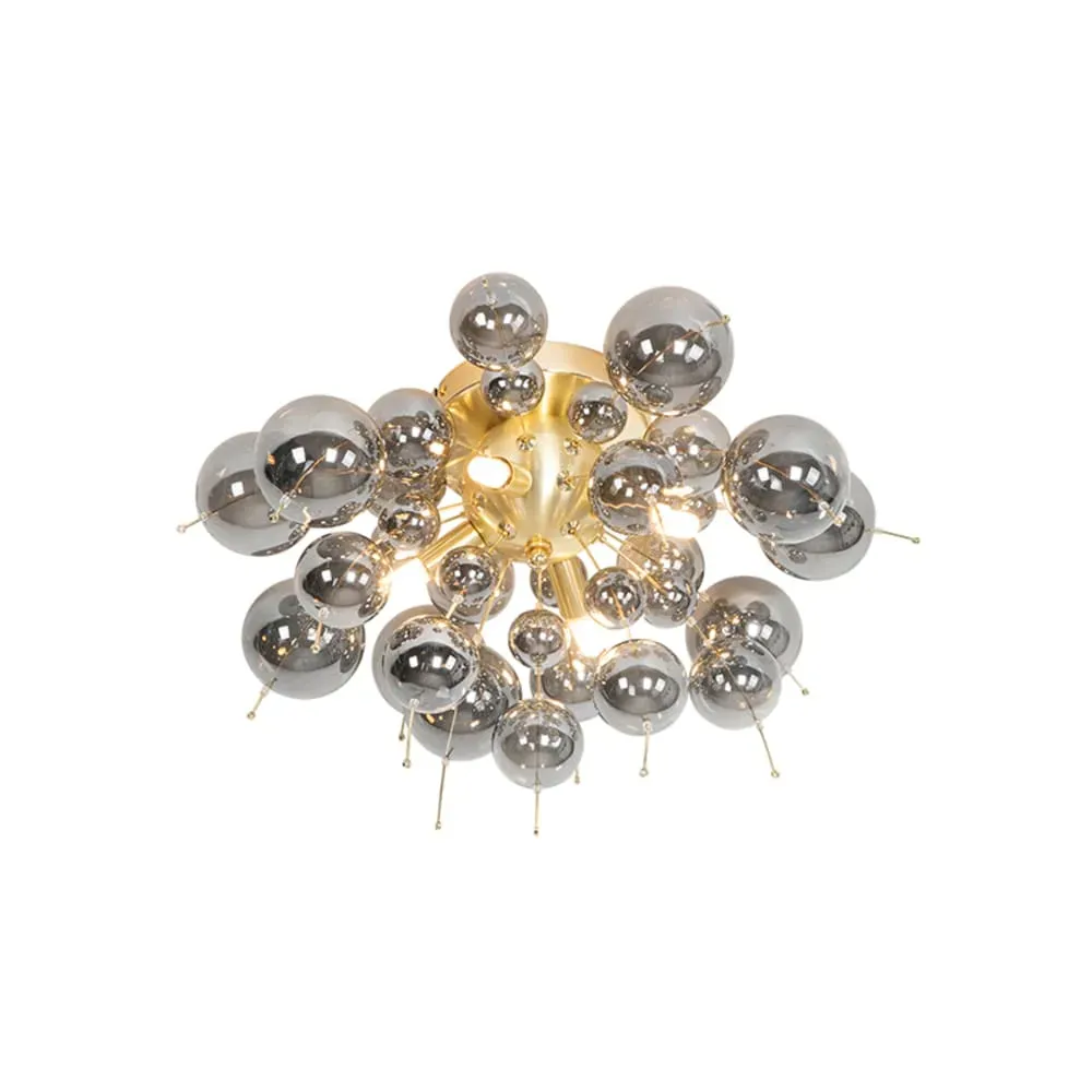 Illustration numéro 3 du produit Plafonnier en verre doré/laiton