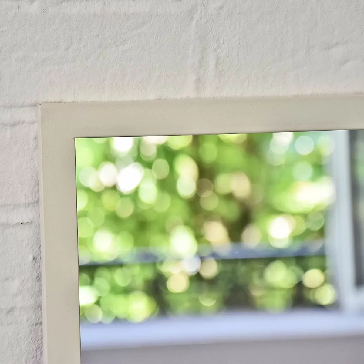 Illustration numéro 3 du produit Miroir verrière atelier rectangulaire en métal blanc 140 x 75 cm