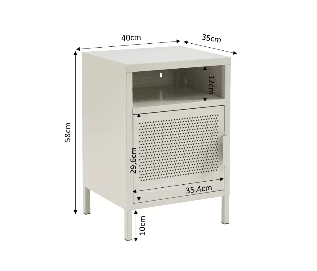 Illustration numéro 3 du produit Table de chevet métal beige sable 40cm