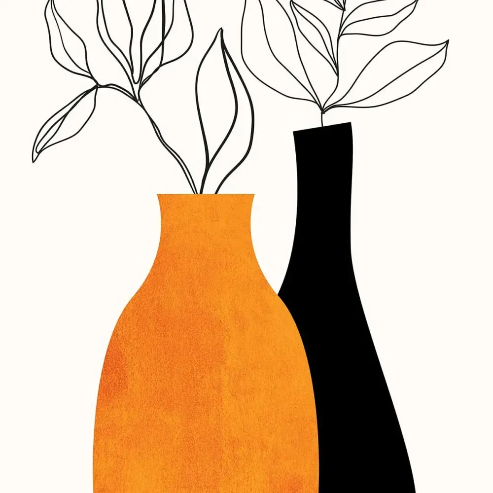 Illustration numéro 3 du produit Affiche fleurs plante avec cadre noir 40x60  cm