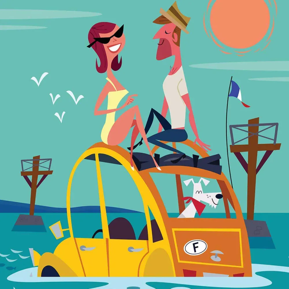 Illustration numéro 3 du produit Affiche Noirmoutier avec cadre noir 40x60  cm