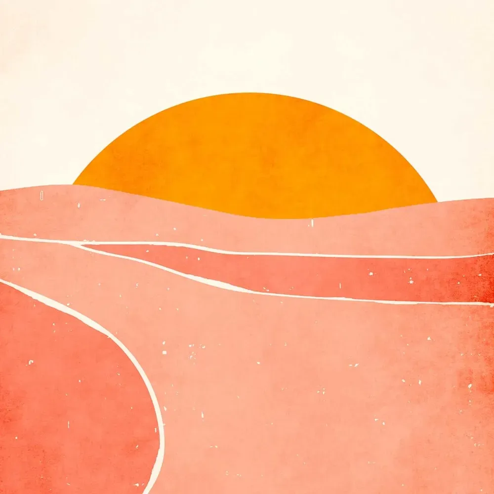 Illustration numéro 3 du produit Affiche graphique danse avec le soleil avec cadre noir 20x30 cm