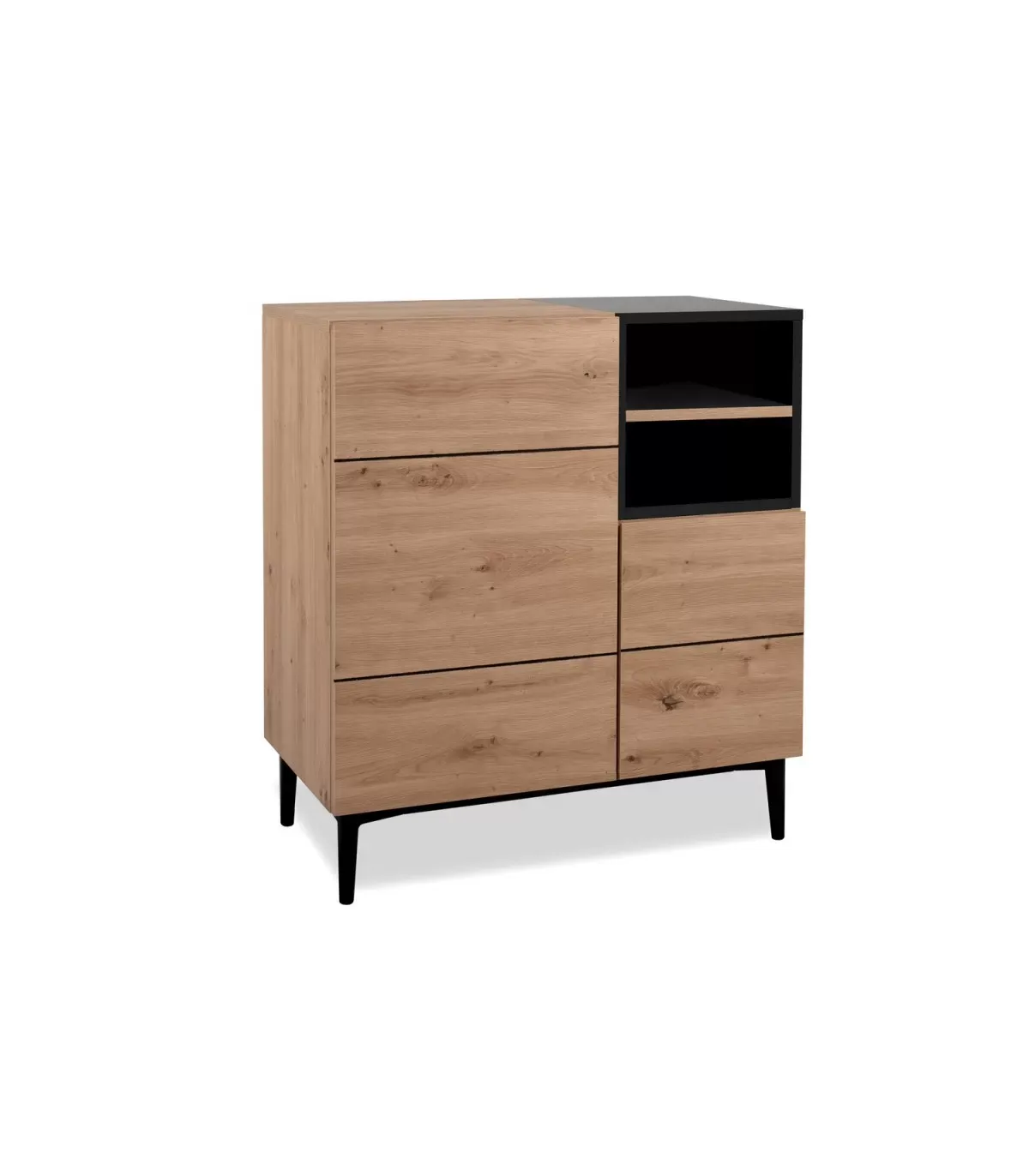 Illustration numéro 3 du produit Buffet Haut 2 Portes 2 Niches L80 cm - Décor bois