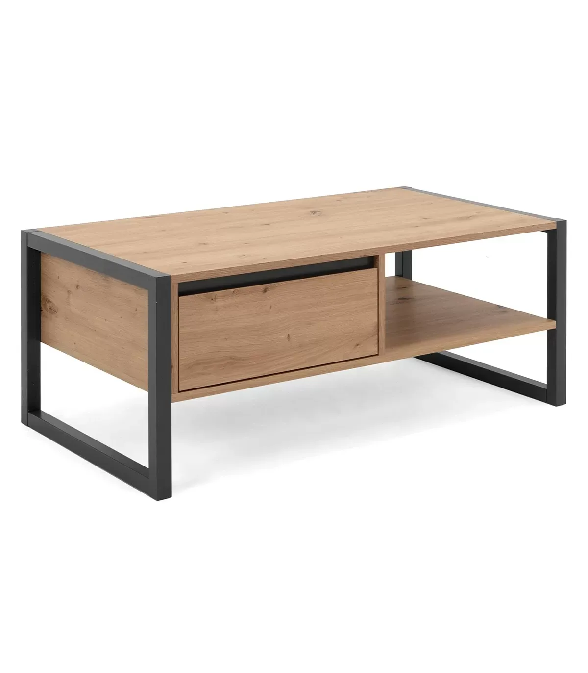 Illustration numéro 3 du produit Table Basse avec Tiroir L100 cm - Décor Bois Clair