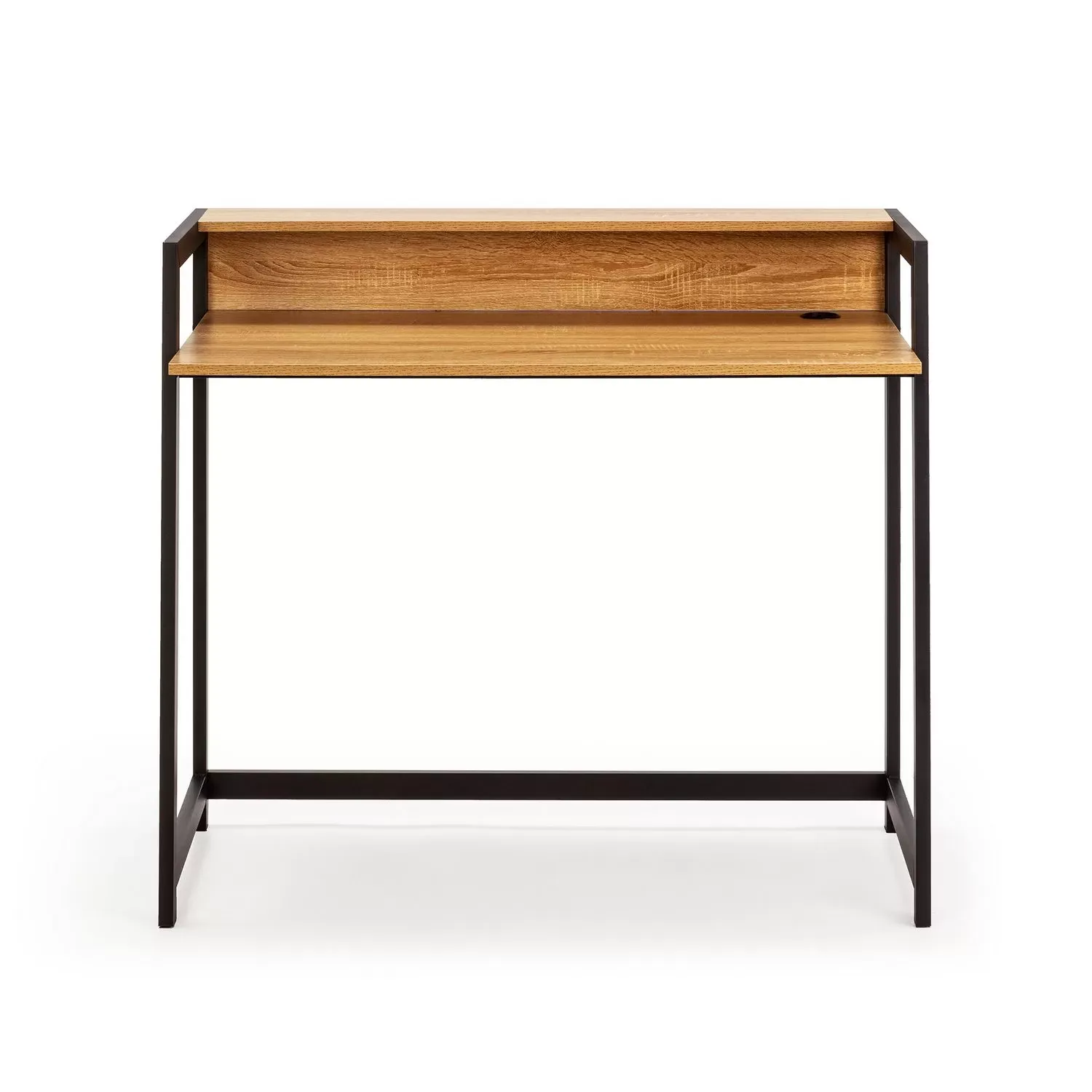 Illustration numéro 3 du produit Bureau noir, 1 étagère, style industriel, 104 cm longueur