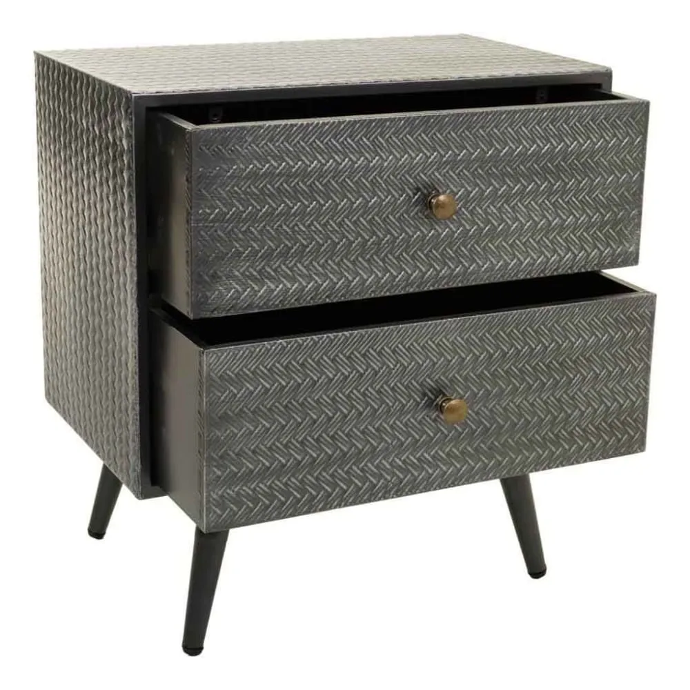 Illustration numéro 3 du produit Table de chevet en métal gris 50x30x56h