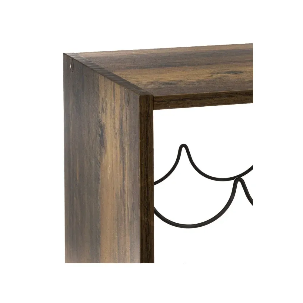 Illustration numéro 3 du produit Caisson porte bouteilles bois et métal noir - 31x31x31cm