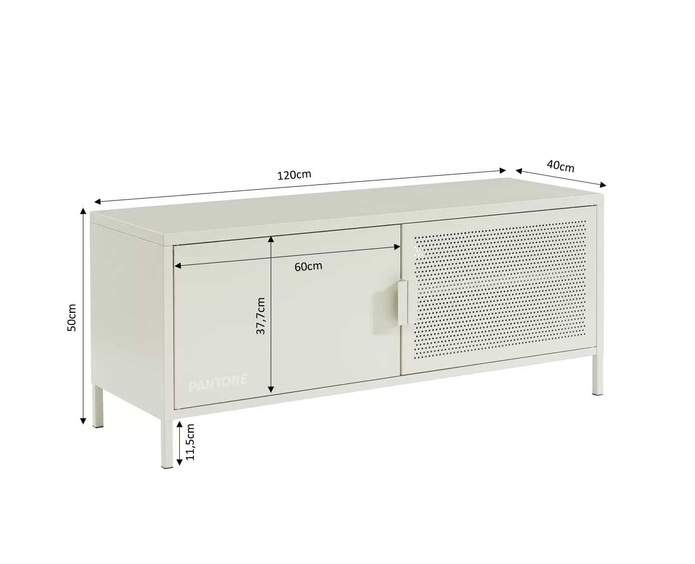 Illustration numéro 3 du produit Meuble TV beige sable 120cm