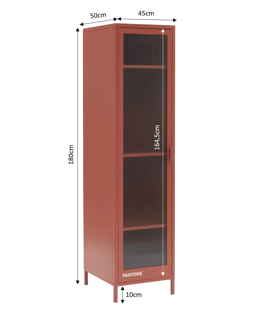 Illustration numéro 3 du produit Vestiaire terracotta porte en verre cannelé