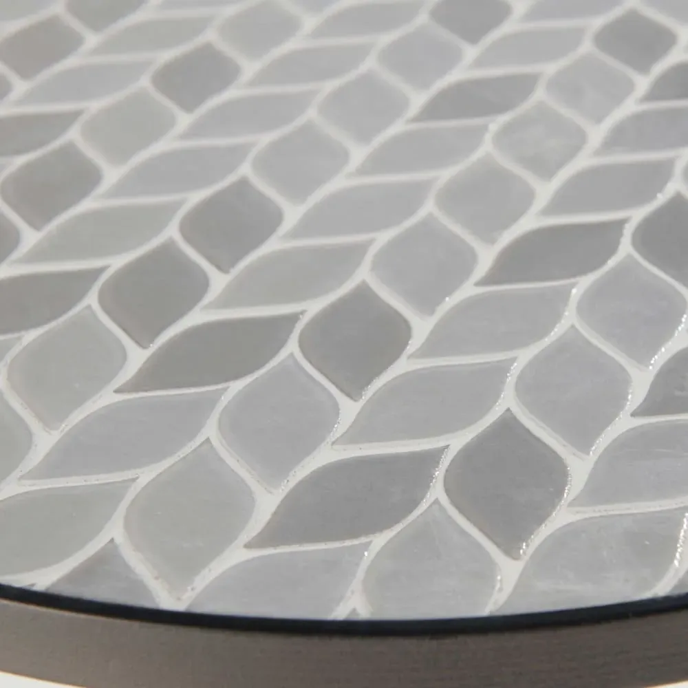 Illustration numéro 3 du produit Table basse ronde de jardin en acier noir plateau en céramique