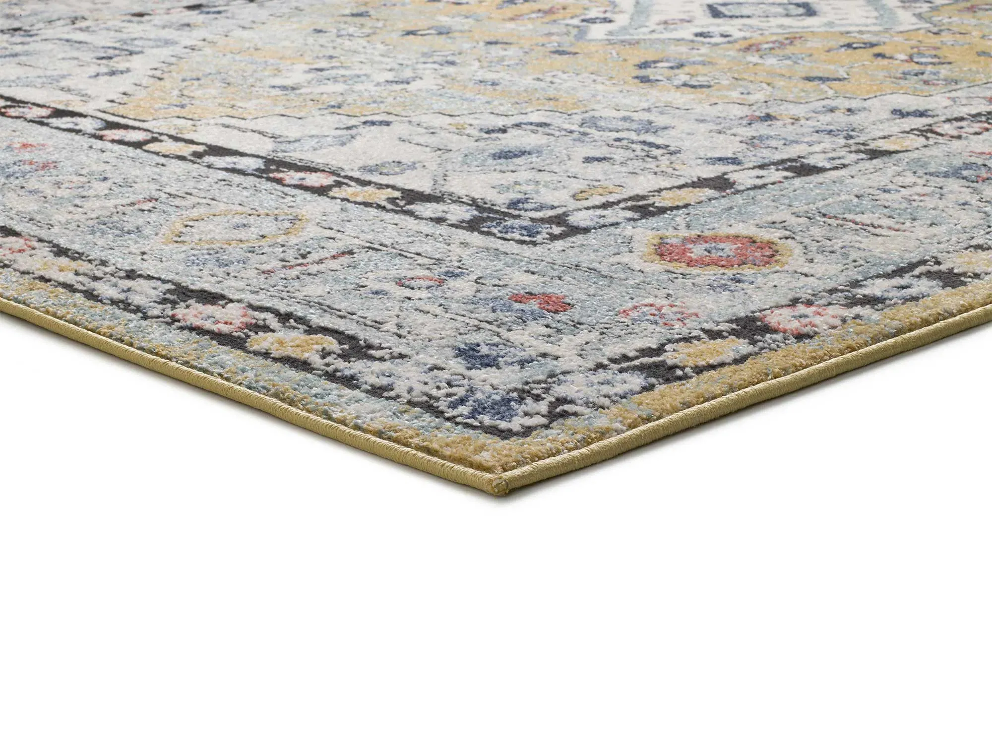 Illustration numéro 3 du produit Tapis vintage bleu/beige/rouille 140x200 cm