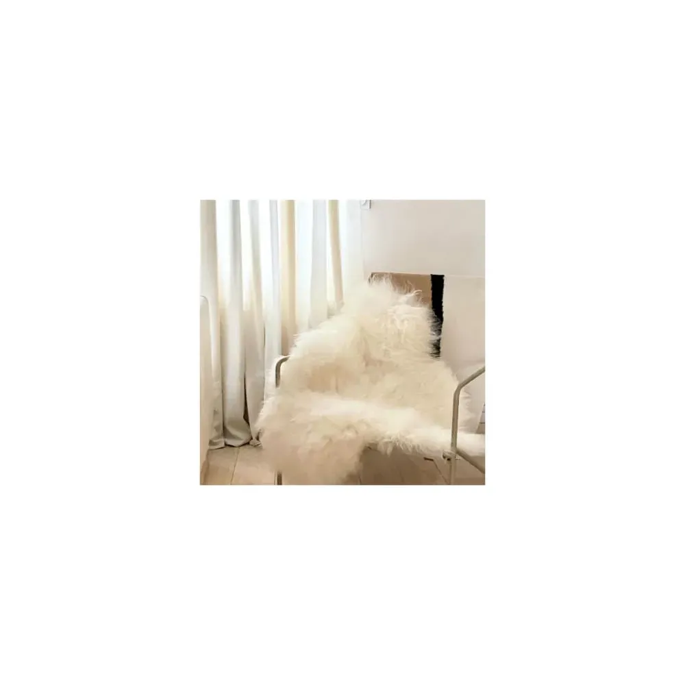 Illustration numéro 3 du produit Tapis en peau de mouton islandais blanc 65x105 cm