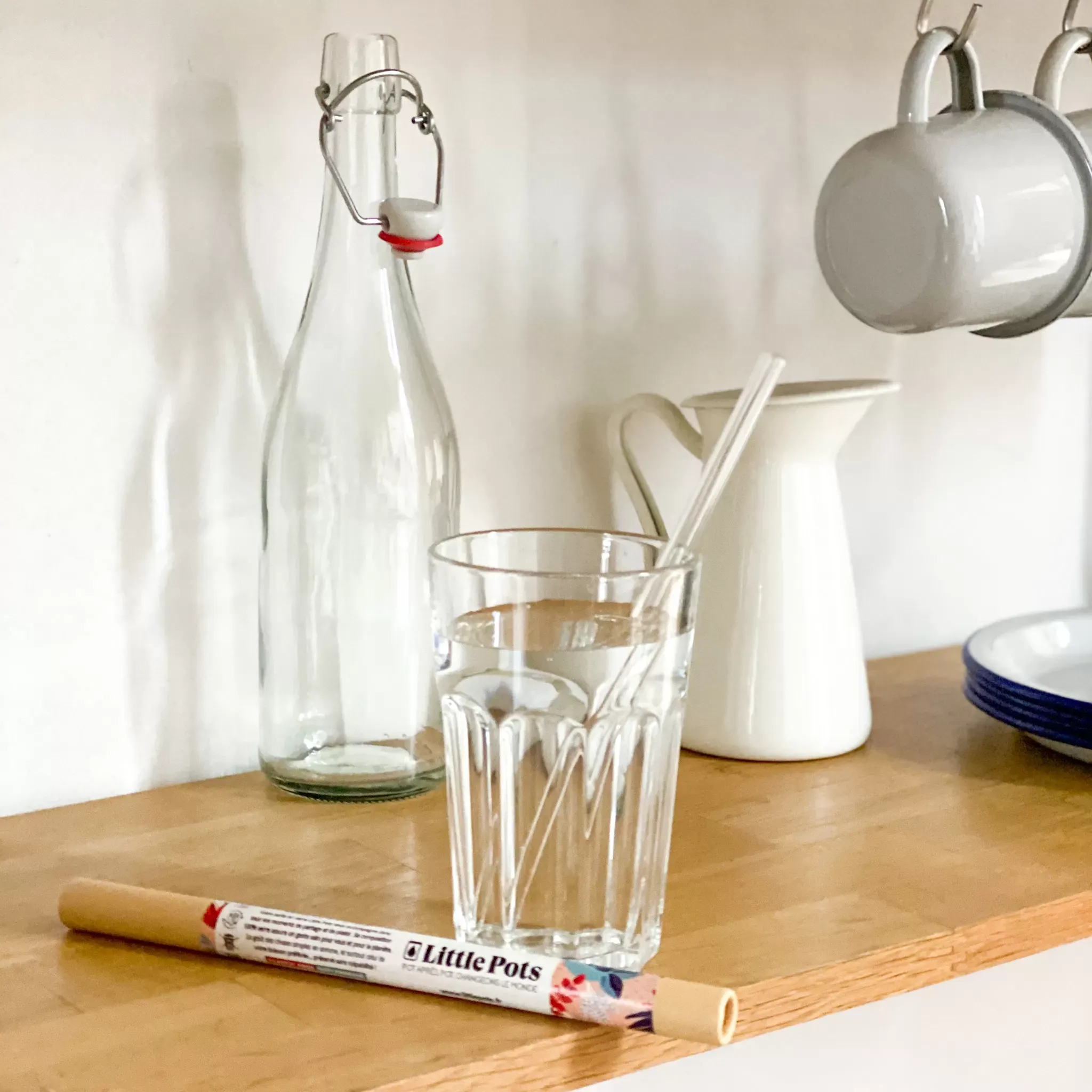 Illustration numéro 3 du produit Set de 1 Paille en verre réutilisable + 1 goupillon de nettoyage