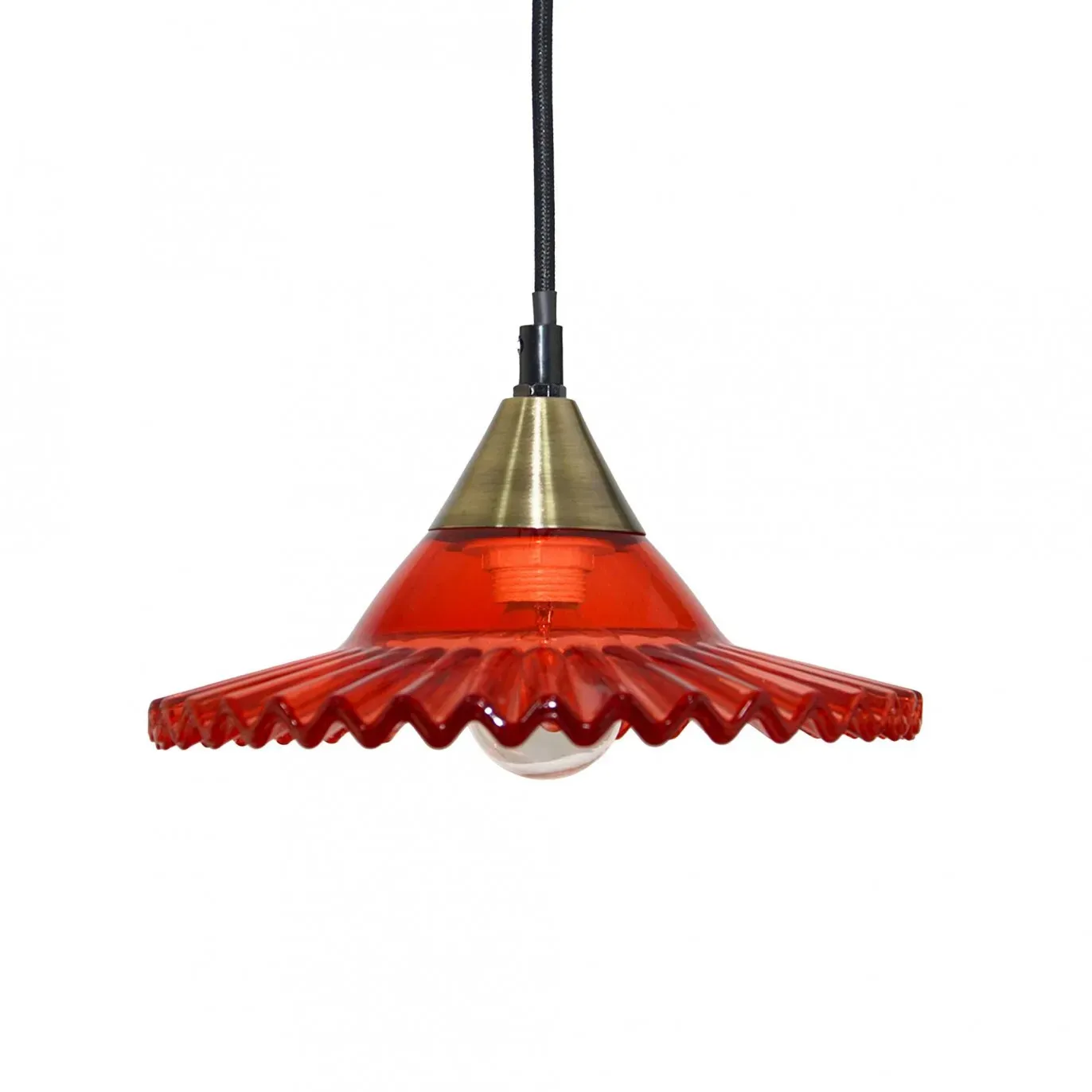 Illustration numéro 3 du produit Suspension en verre rouge