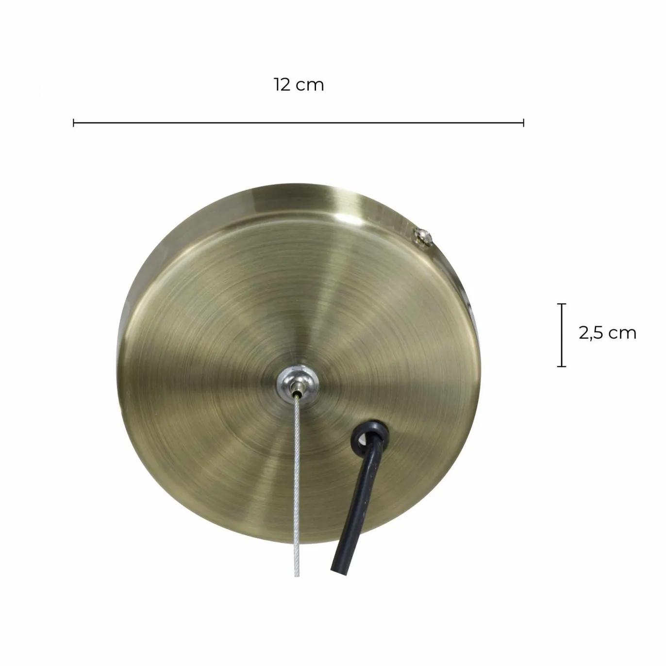 Illustration numéro 3 du produit Suspension petit modèle en verre transparent et métal antique