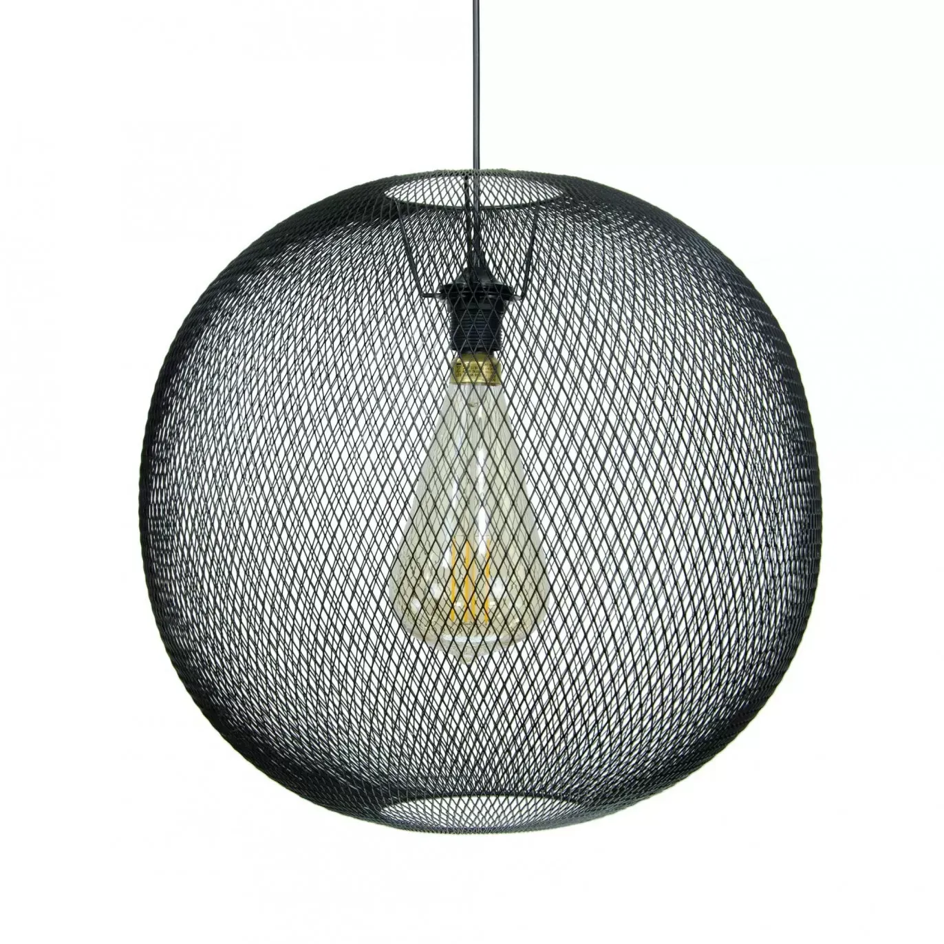 Illustration numéro 3 du produit Suspension en métal grillagé noir