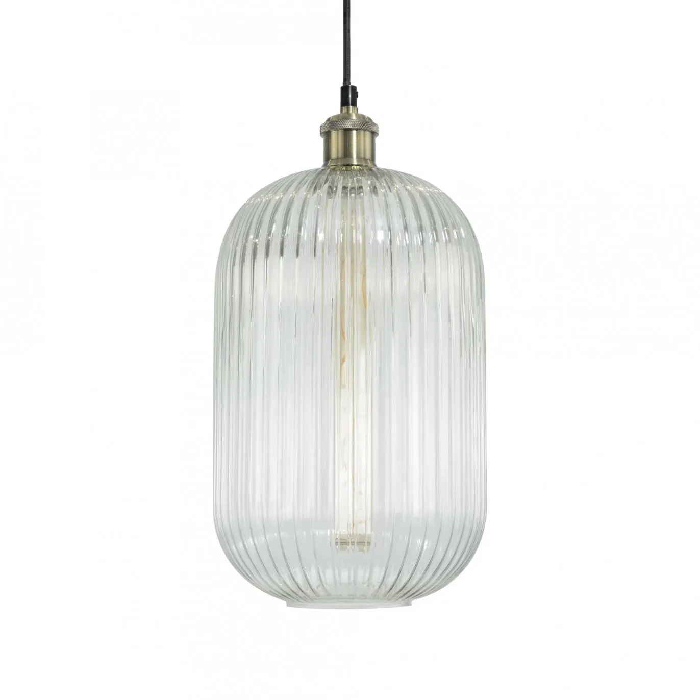 Illustration numéro 3 du produit Suspension en verre strié transparent