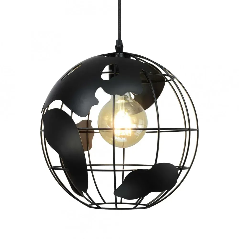 Illustration numéro 3 du produit Suspension globe terrestre en métal