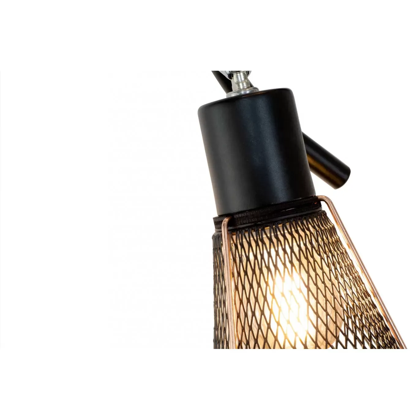 Illustration numéro 3 du produit Applique murale 1 lumière en métal grillagé noir et cuivré