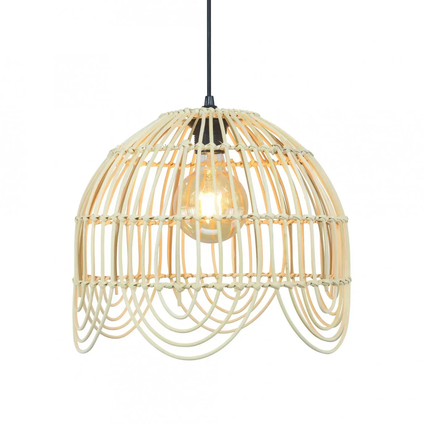 Illustration numéro 3 du produit Suspension fleur en rotin naturel