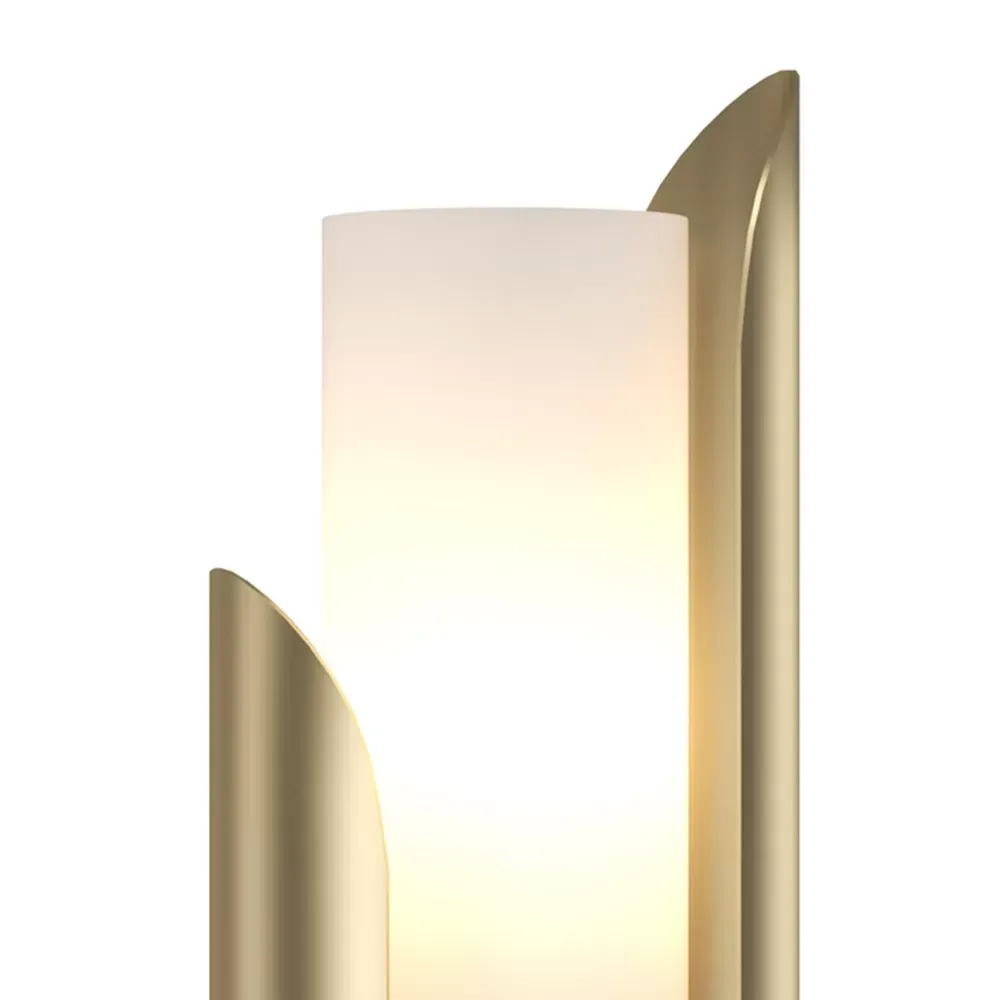 Illustration numéro 3 du produit Lampe de table moderne doré et abat-jour de forme tubulaire