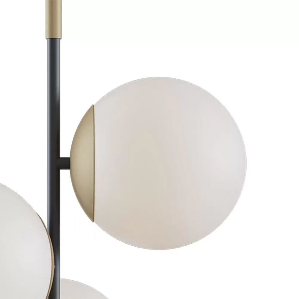 Illustration numéro 3 du produit Suspension en métal noir à 3 sphères et hauteur réglable