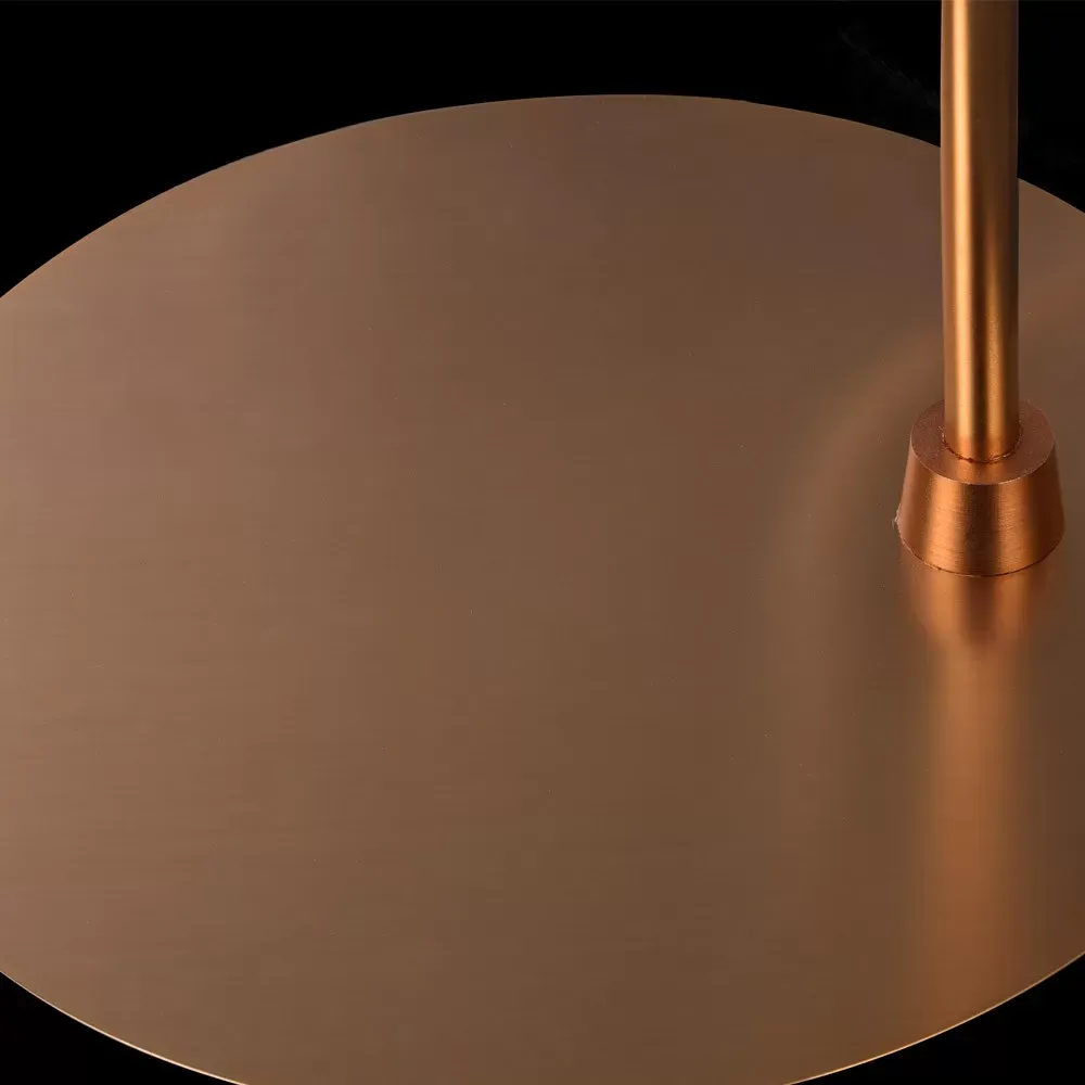 Illustration numéro 3 du produit Lampadaire doré avec abat-jour en verre blanc et réglable en hauteur