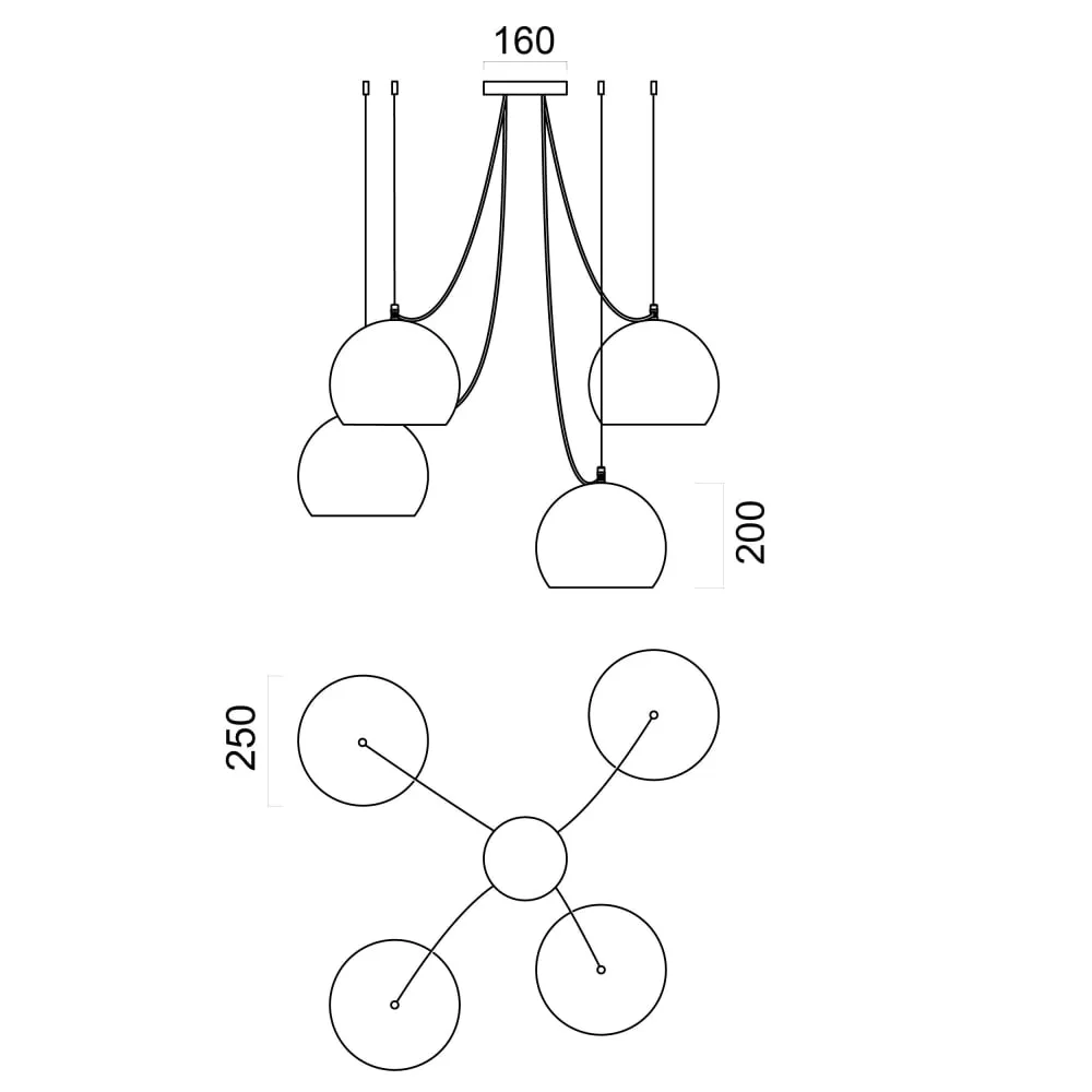 Illustration numéro 3 du produit Suspension métal noir mat et feuille cuivre interne