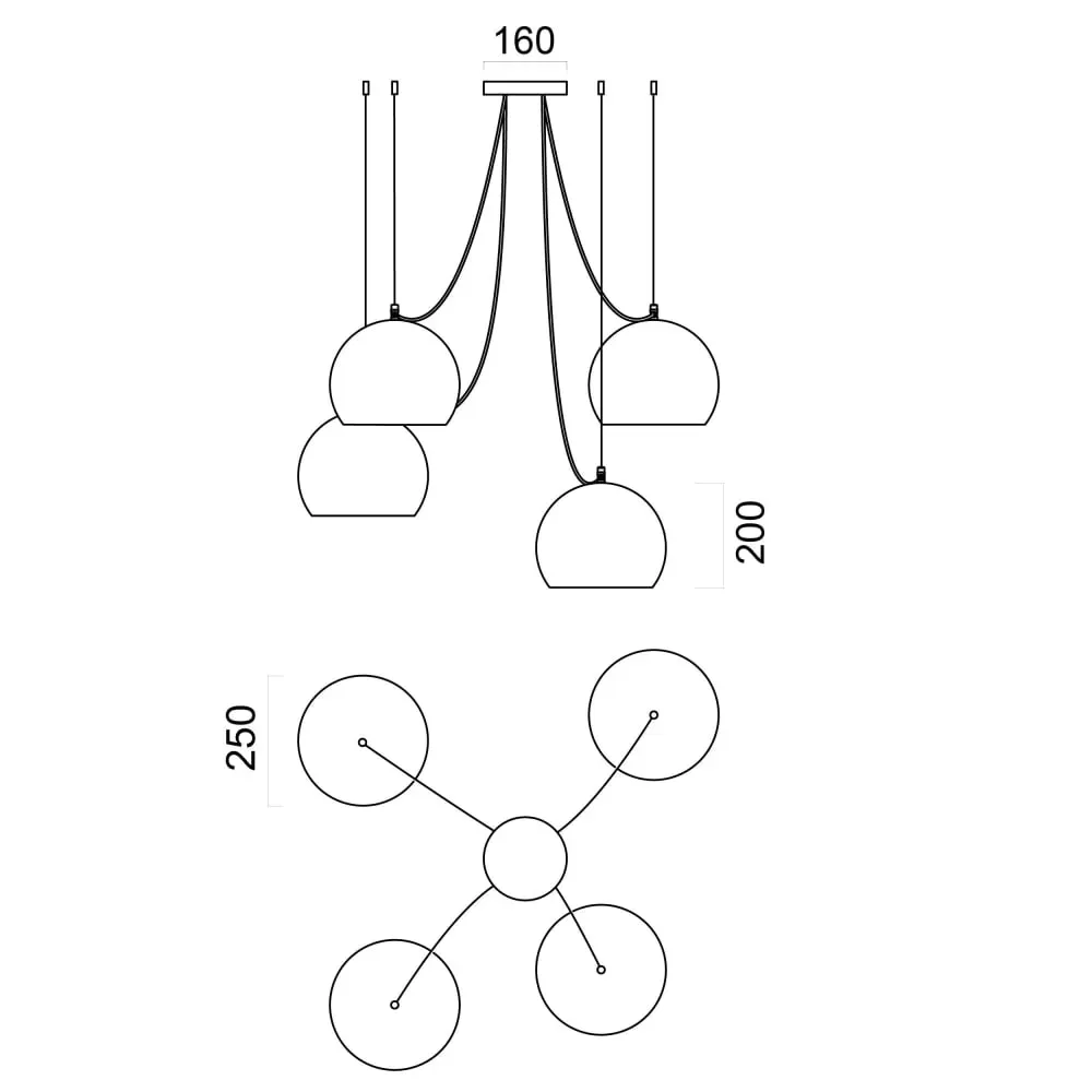 Illustration numéro 3 du produit Suspension métal blanc mat et feuille d'or interne