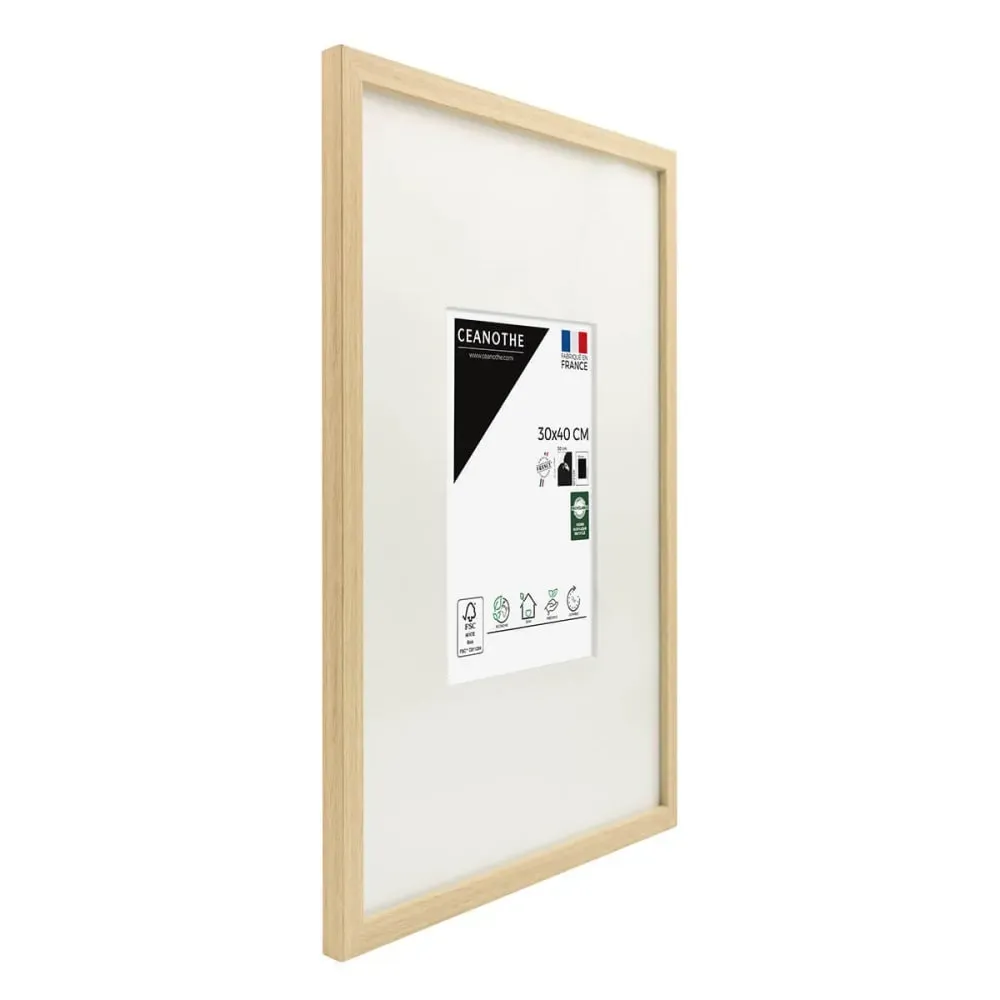 Illustration numéro 3 du produit Cadre photo beige brut 30x40 cm avec passe-partout résine recyclée