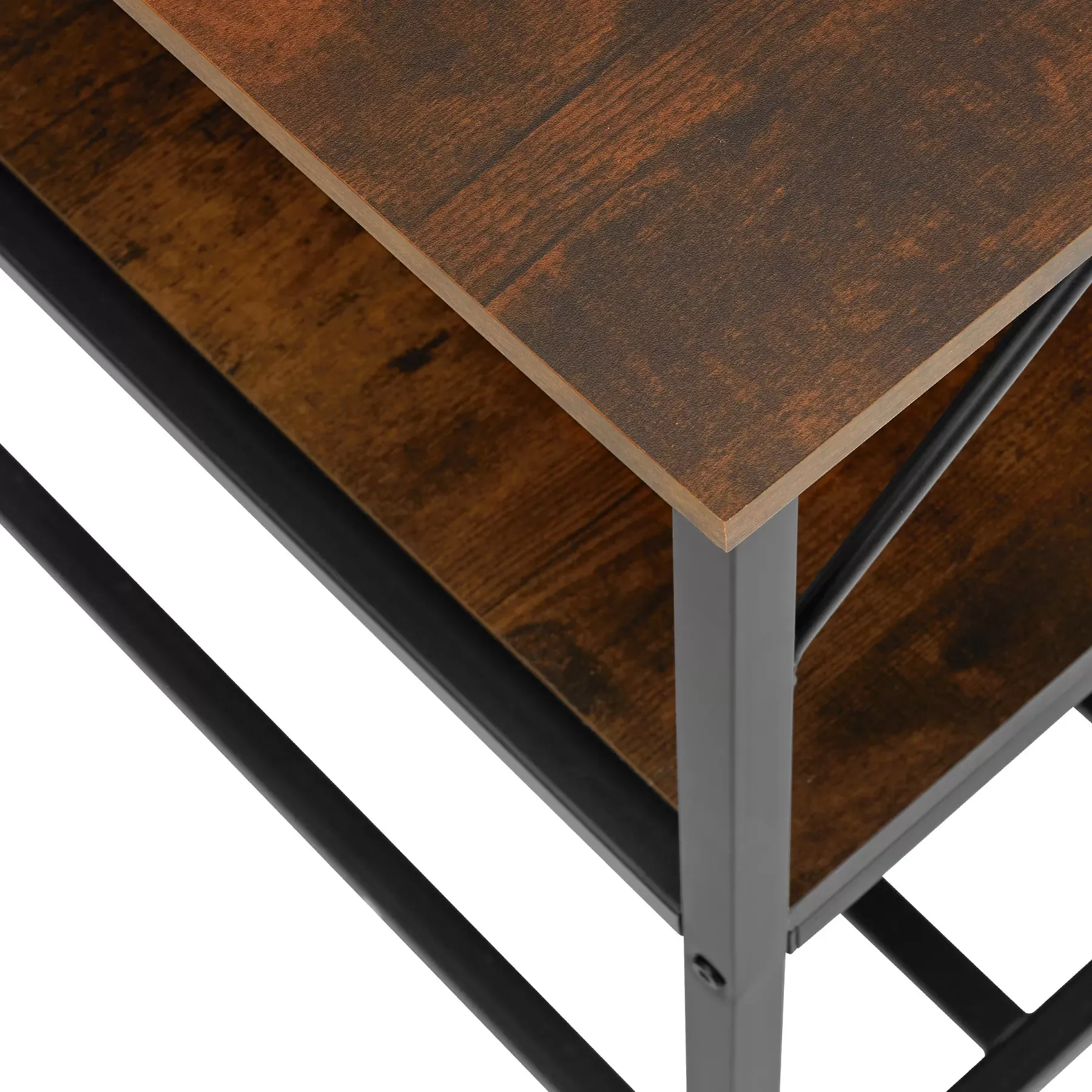 Illustration numéro 3 du produit 2 Étagères de cuisine Style industriel grillagées Bois foncé