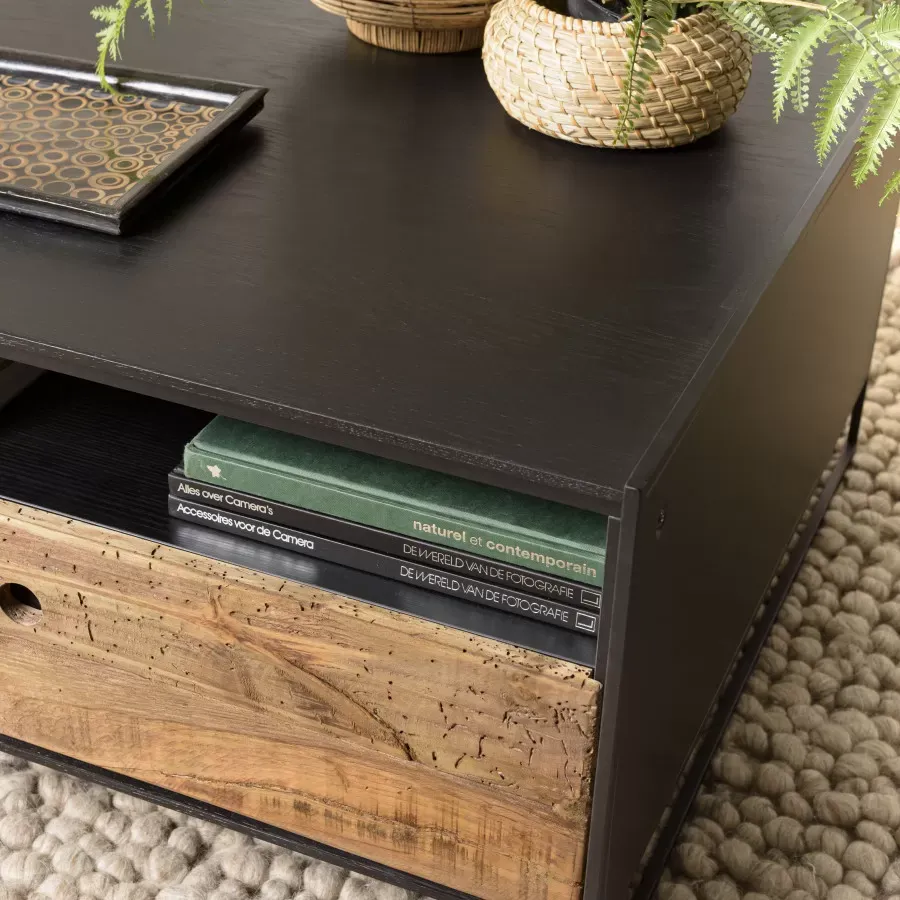 Illustration numéro 3 du produit Table basse rectangle pin recyclé 80x80