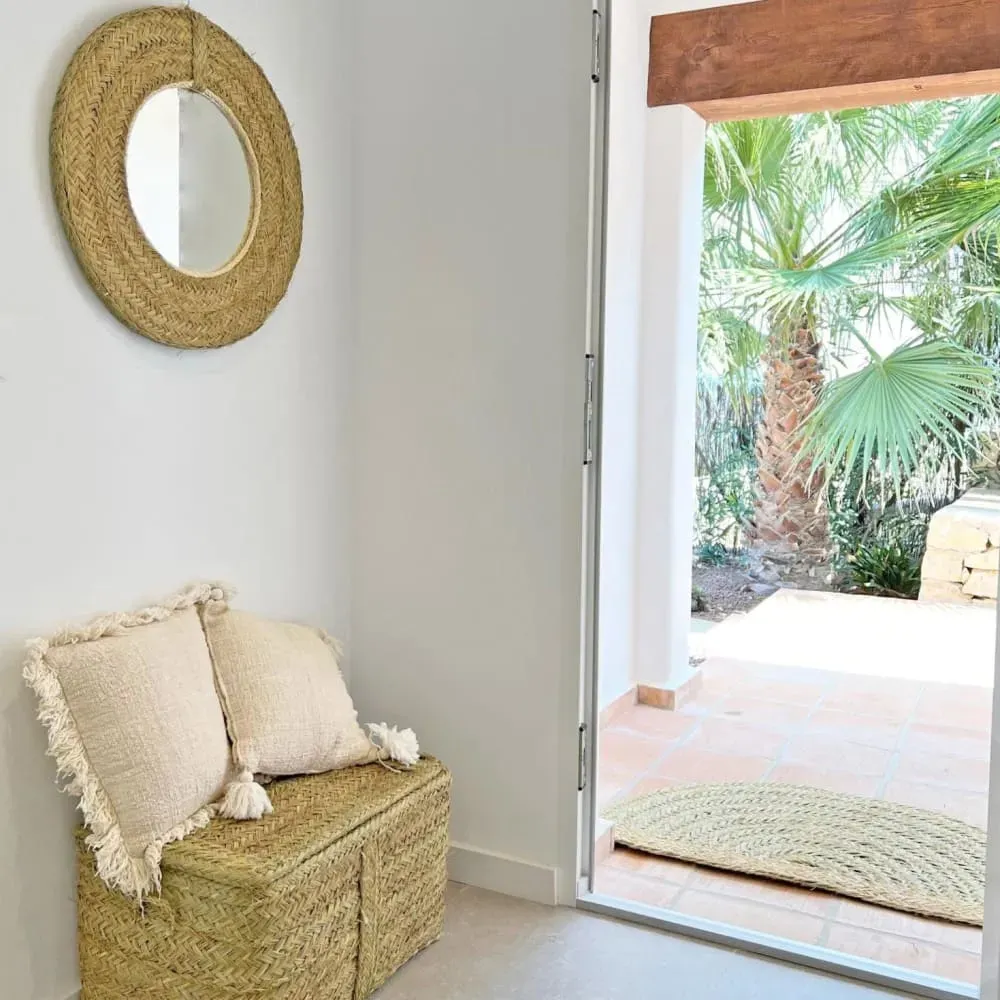 Illustration numéro 3 du produit Miroir rond en fibres naturelles 45 cm