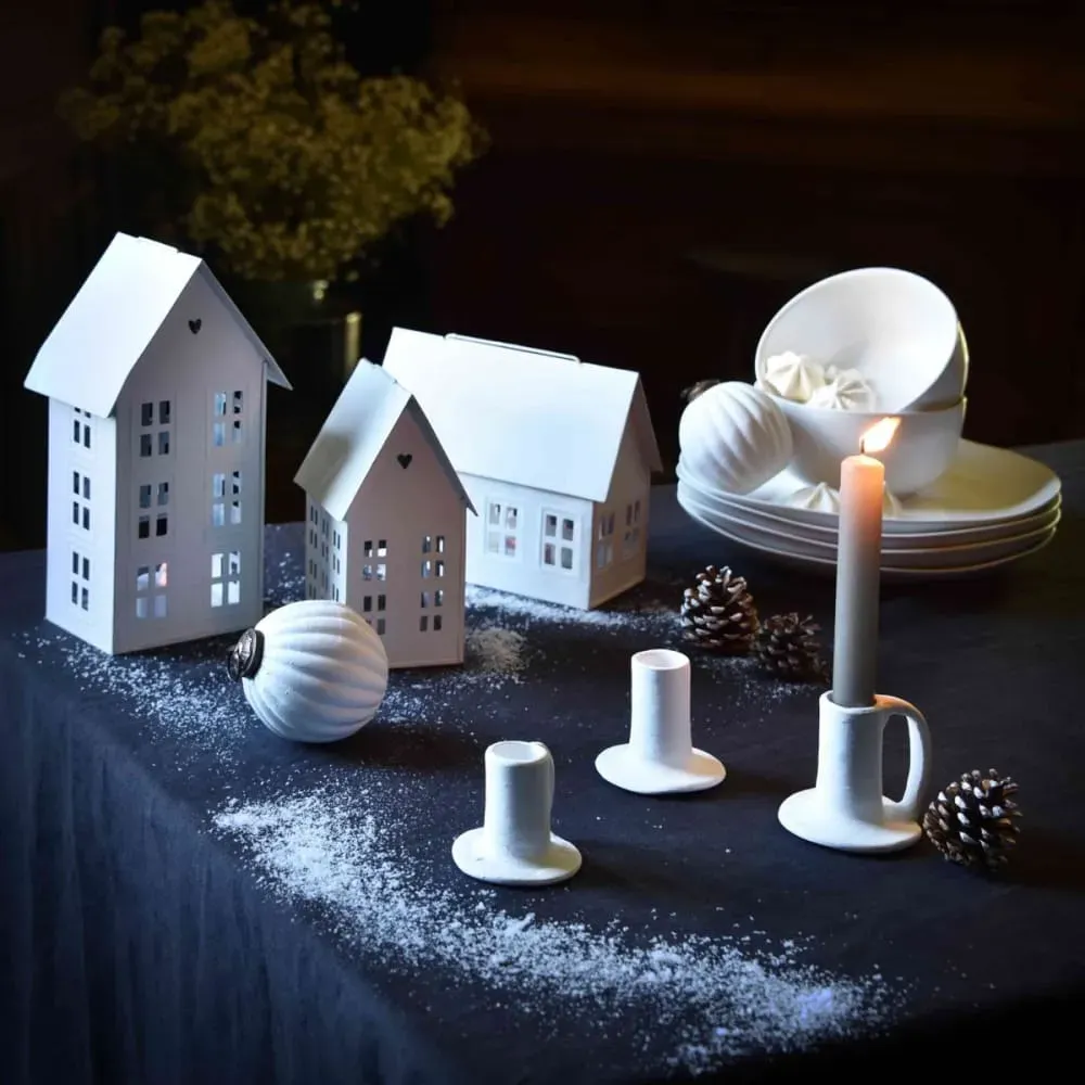 Illustration numéro 3 du produit Lot de 3 photophores maison métal