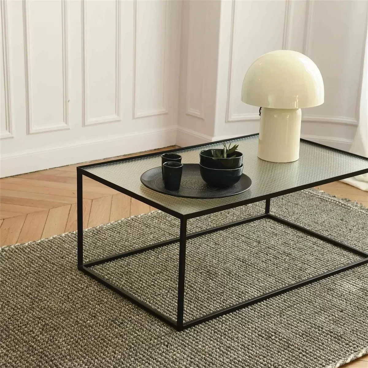 Illustration numéro 3 du produit Tapis rectangulaire laine tressée