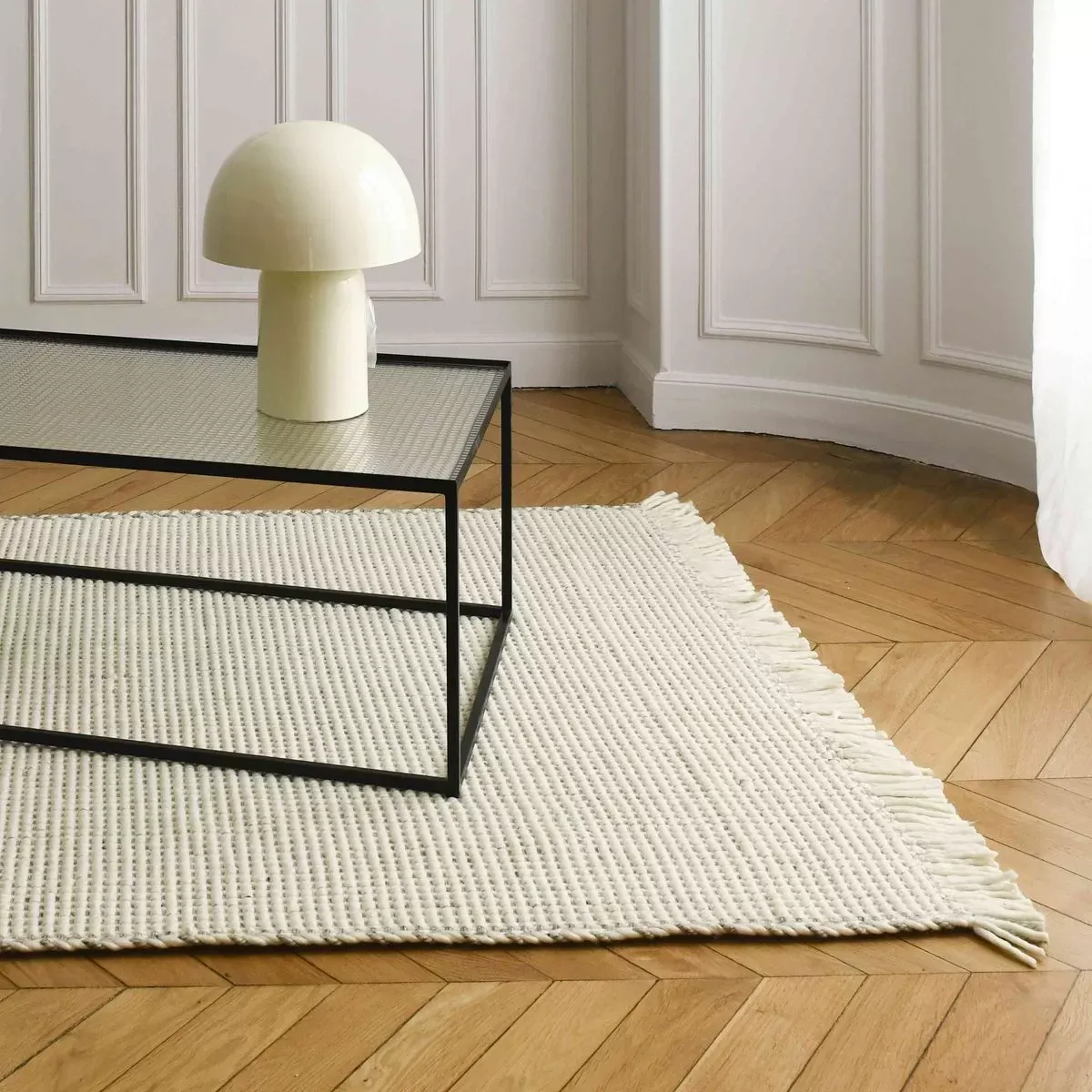 Illustration numéro 3 du produit Tapis rectangulaire laine tressée