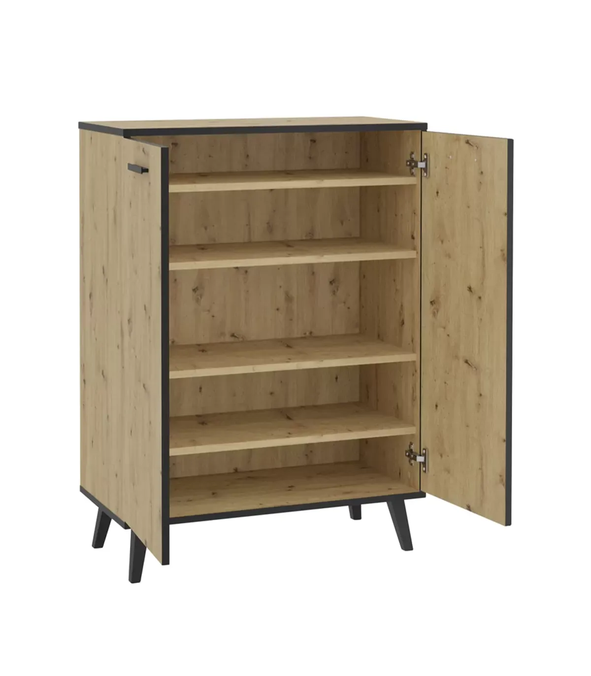Illustration numéro 3 du produit Petit buffet décor 2 portes chêne et gris foncé - L68,5 cm