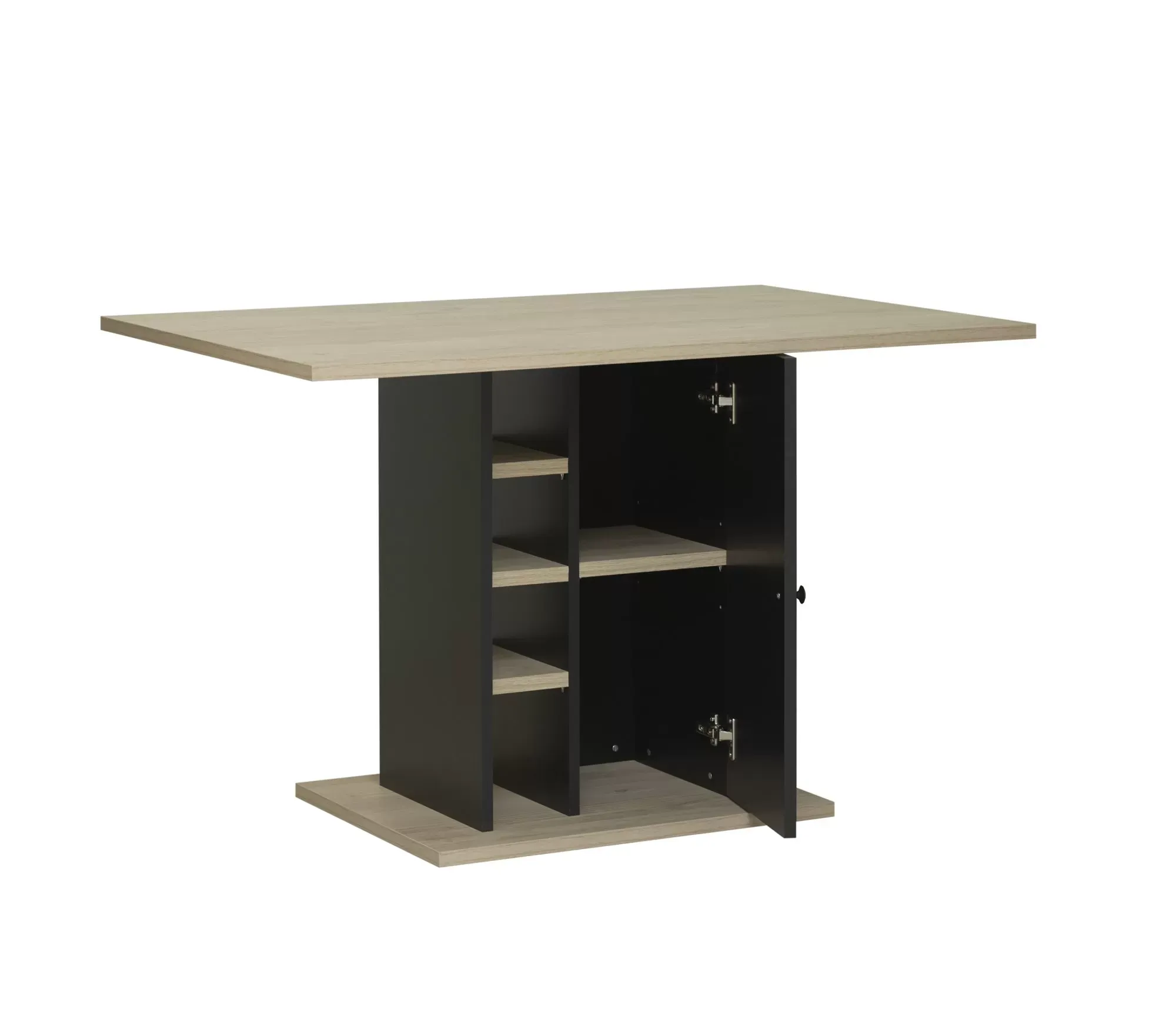 Illustration numéro 3 du produit Table oxford fonctionnelle bicolore châtaignier/noir