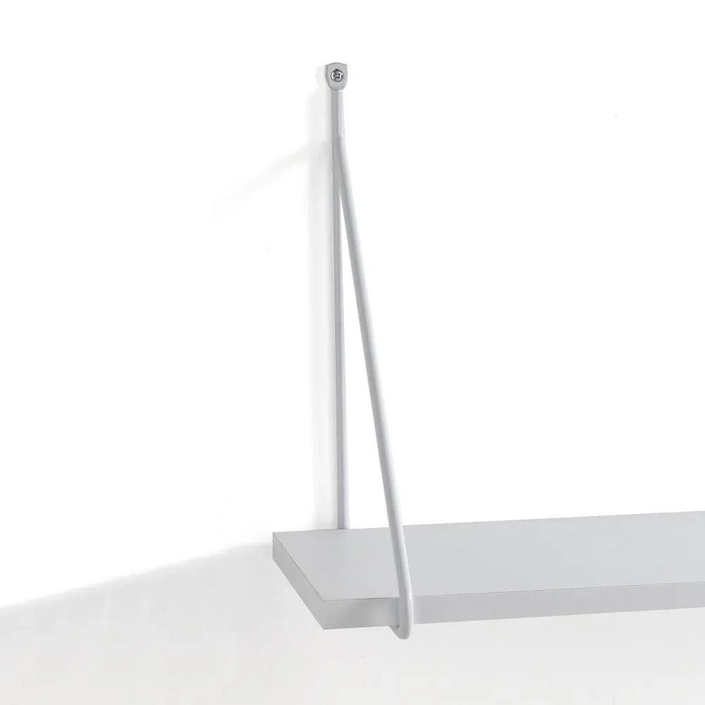 Illustration numéro 3 du produit Étagère murale effet bois blanc H30 x L60 x P22