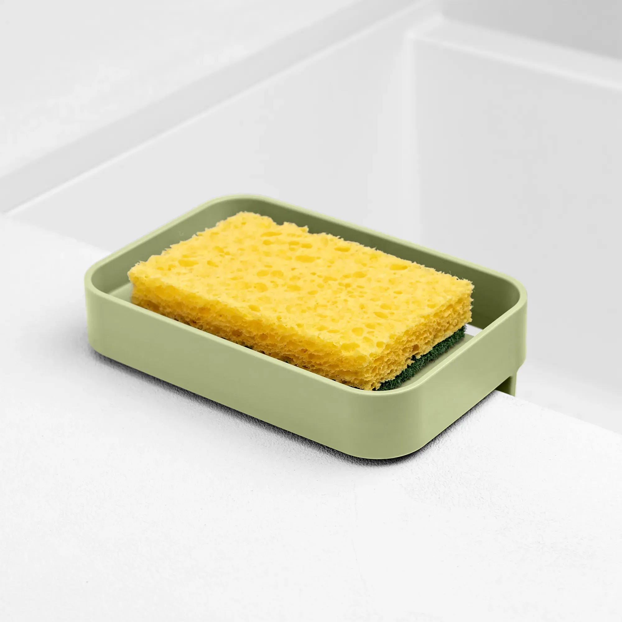 Illustration numéro 3 du produit Porte-éponge à ventouses en polypropylène vert