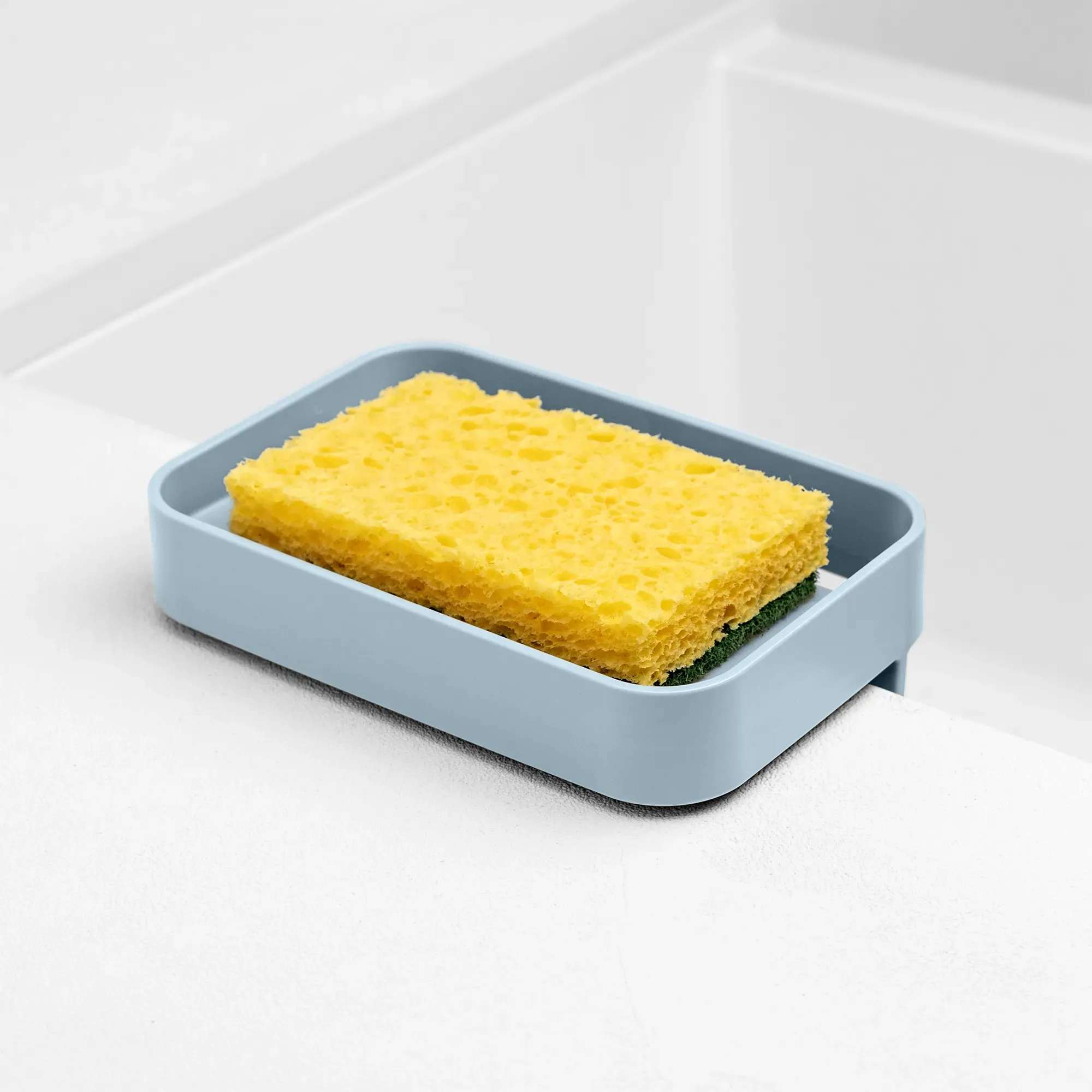 Illustration numéro 3 du produit Porte-éponge à ventouses en polypropylène bleu