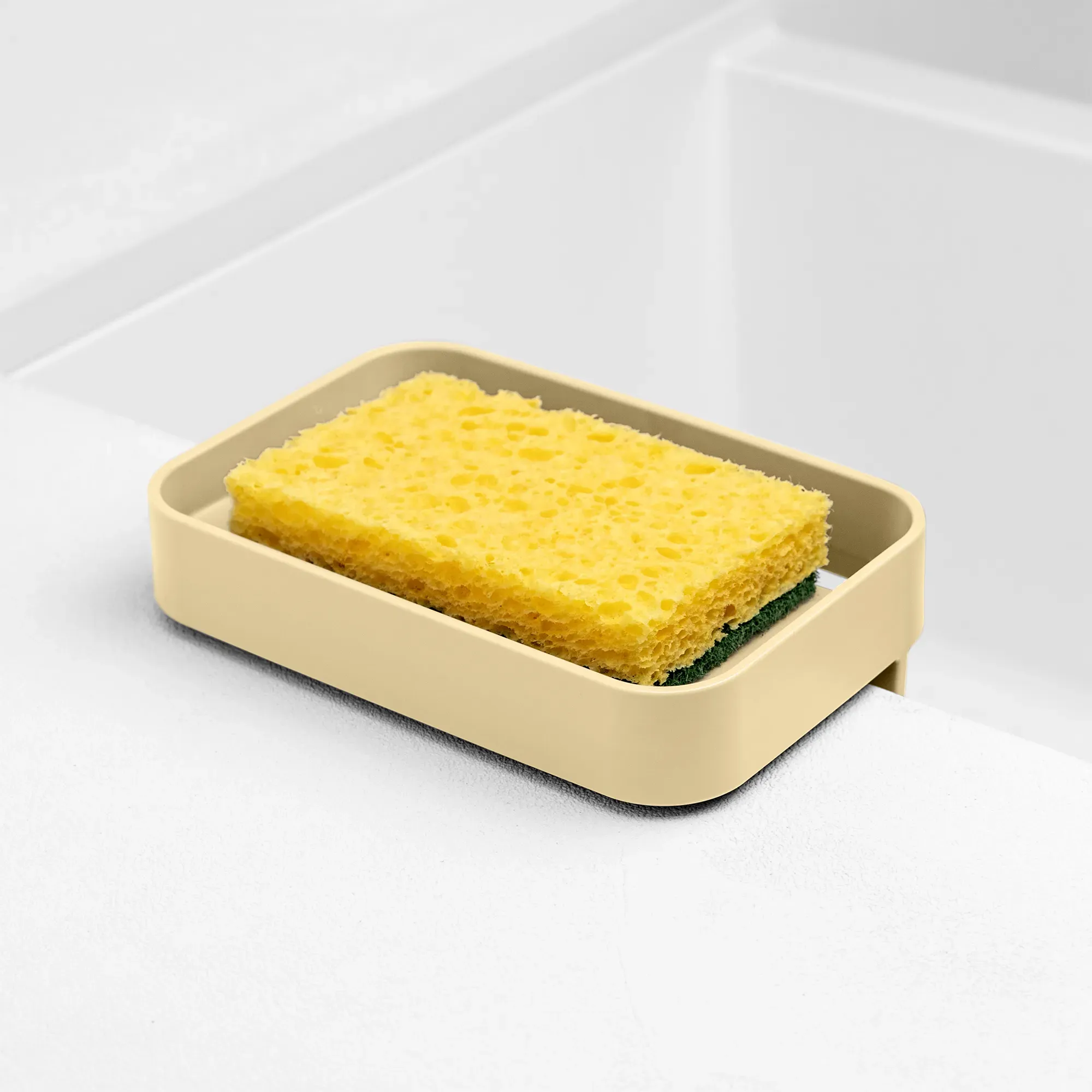 Illustration numéro 3 du produit Porte-éponge à ventouses en polypropylène jaune